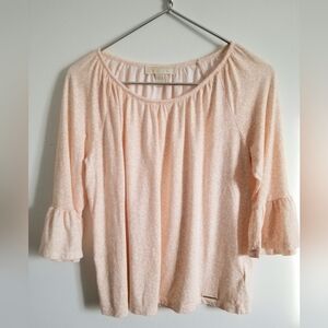 Michael Kors Light Peach Blouse with Ruffle Sleeves Size M